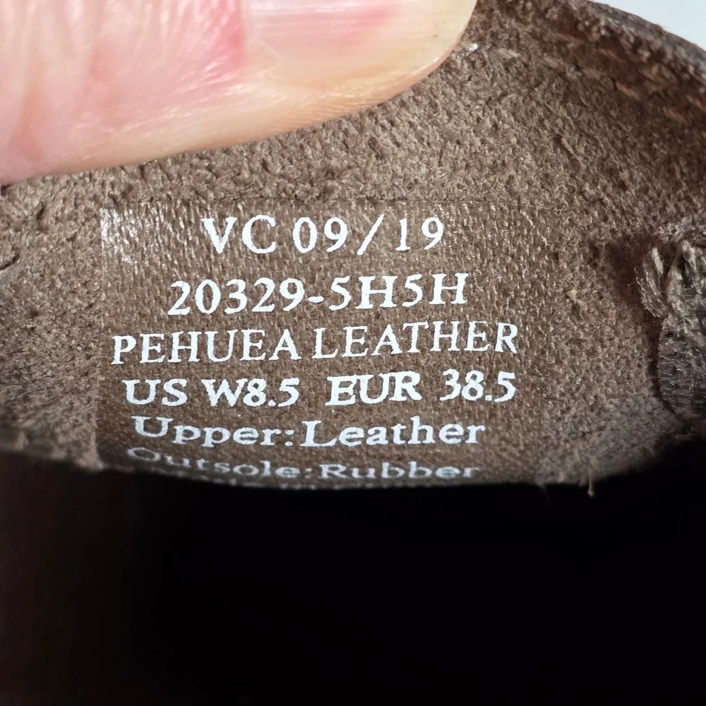 OluKai Pehuea Womens 8.5 Leather Slip On Sneakers Fox Brown Coastal Everyday